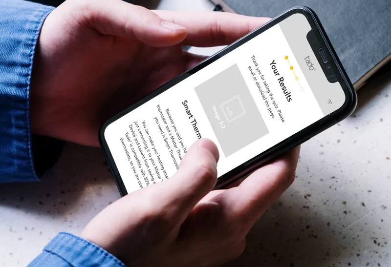 tado° smart thermostat product journey on mobile